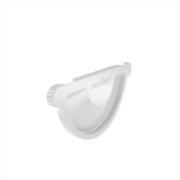 125mm Half Round Universal Stopend (Pure White)