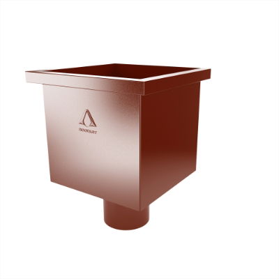 Rectangular Hopper - 87mm Outlet (Oxide Red)