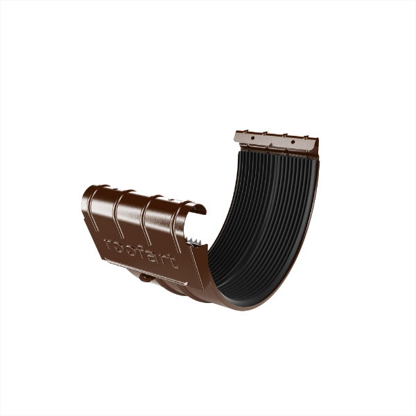 125mm Half Round Union Connector (Chocolate Brown)