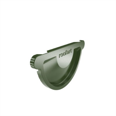 150mm Half Round Universal Stopend (Chrome Green)